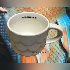 NWT STARBUCKS AUTHENTIC SIREN LOGO MERMAID 3D SCALE CREAM COFFEE TEA CERAMIC MUG
